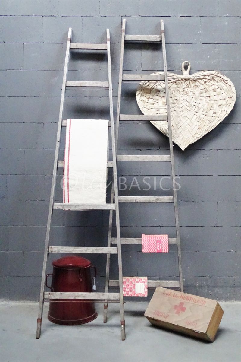 Detail van Houten ladder, naturel, materiaal hout